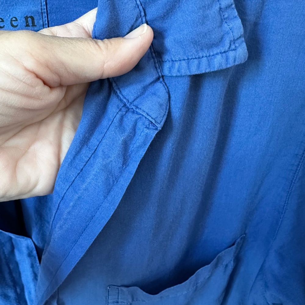 Frank & Eileen Cobalt Blue Button-Front Maxi Shirt Dress - Picture 6 of 8